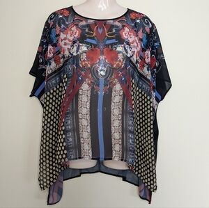 Clover CANYON sleeveless sheer printed top / swim cover up small